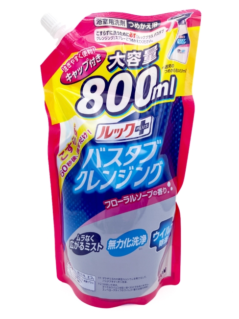 Lion Чистящее средство для ванной комнаты быстрого действия с ароматом мыла Look Plus Bathroom Cleaner Refill, 800 мл Lion Чистящее средство для ванной комнаты быстрого действия с ароматом мыла Look Plus Bathroom Cleaner Refill, 800 мл