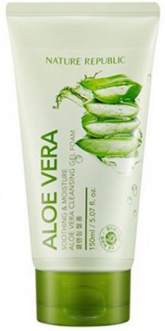 NATURE REPUBLIC Soothing & Moisture Aloe Vera Cleansing Gel Foam Очищающая пенка-гель с алоэ, 150 мл NATURE REPUBLIC Soothing & Moisture Aloe Vera Cleansing Gel Foam Очищающая пенка-гель с алоэ, 150 мл