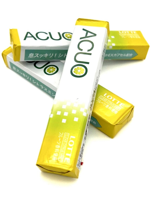 LOTTE Жевательная резинка без сахара цитрусовая мята ACUO Clear Citrus Mint, 21 г