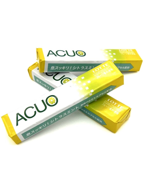 LOTTE Жевательная резинка без сахара цитрусовая мята ACUO Clear Citrus Mint, 21 г