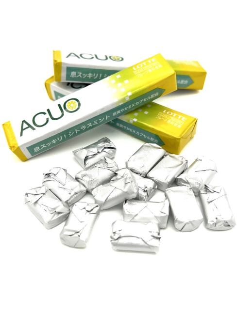 LOTTE Жевательная резинка без сахара цитрусовая мята ACUO Clear Citrus Mint, 21 г