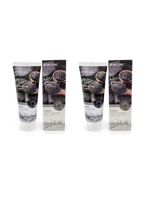 3W Clinic Комплект Глубокоочищающих пенок для сужения пор Charcoal Cleansing Foam , 2*100 мл 3W Clinic Комплект Глубокоочищающих пенок для сужения пор Charcoal Cleansing Foam , 2*100 мл