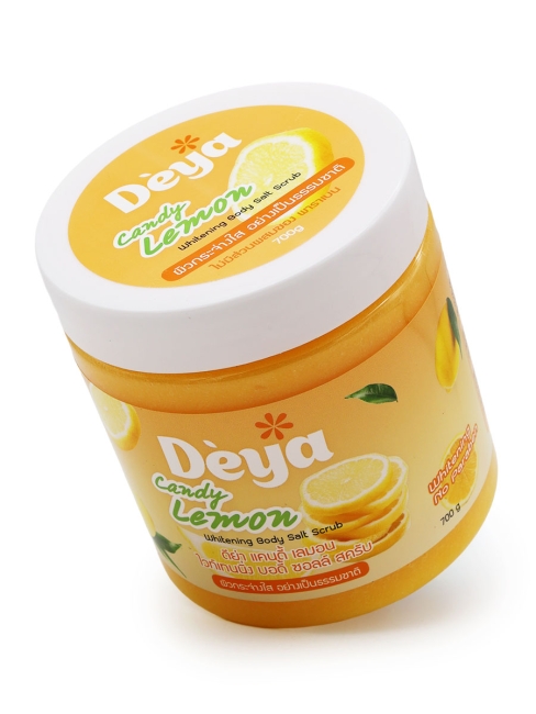Deya Скраб для тела солевой подтягивающий Бодрящий лимон Whitening Body Salt Scrub Candy Lemon, 700 г