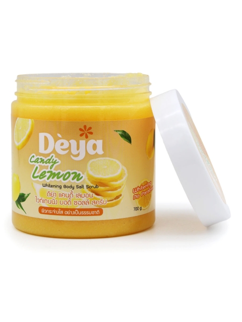 Deya Скраб для тела солевой подтягивающий Бодрящий лимон Whitening Body Salt Scrub Candy Lemon, 700 г