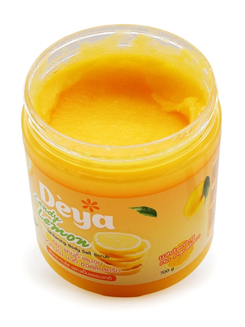 Deya Скраб для тела солевой подтягивающий Бодрящий лимон Whitening Body Salt Scrub Candy Lemon, 700 г