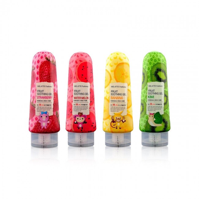 Milatte Гель для лица и тела многофункциональный Арбуз Fashiony Frut Sooting Gel Water Mlon, 200 мл