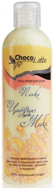 ChocoLatte Гель-крем для душа Пенка Цитрус-Микс, 200 мл ChocoLatte Гель-крем для душа Пенка Цитрус-Микс, 200 мл