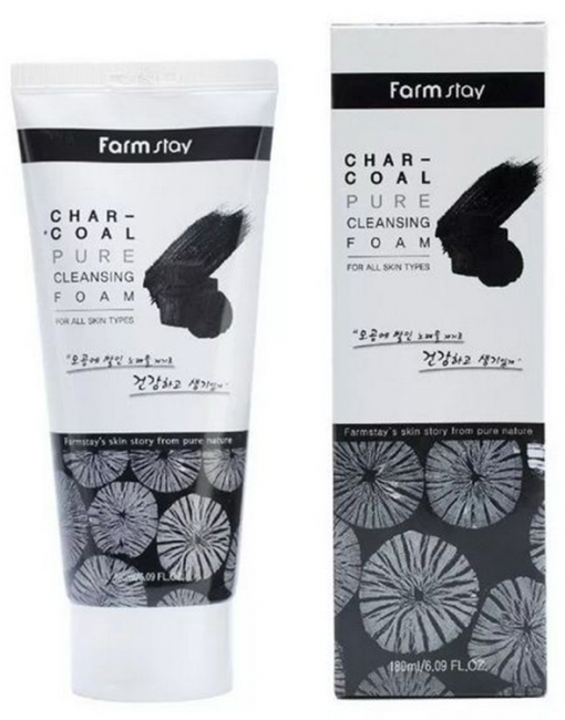 FarmStay Charcoal Pure Cleansing Foam Очищающая пенка с древесным углем, 180 мл FarmStay Charcoal Pure Cleansing Foam Очищающая пенка с древесным углем, 180 мл