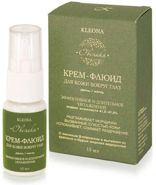 Kleona Крем-флюид для кожи вокруг глаз Овсянка, 15 мл