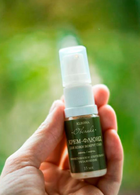 Kleona Крем-флюид для кожи вокруг глаз Овсянка, 15 мл