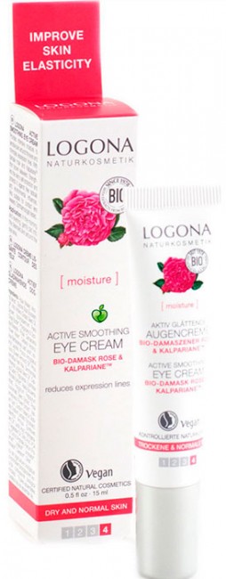 Logona Крем для кожи вокруг глаз с Био-Дамасской Розой и комплексом Kalpariane, 15 мл