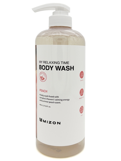 Mizon Гель для душа расслабляющий с экстрактом персика My Relaxing Time Body Wash Peach, 800 мл