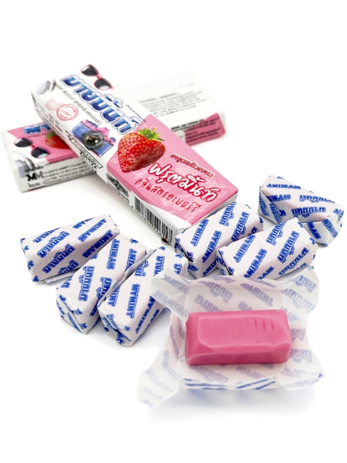 Boonprasert Конфета жевательная со вкусом мяты и клубники My Mint Strawberry Mint Flavoured Candy, 3 шт. х 32 г
