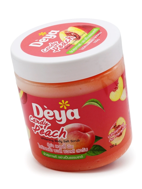 Deya Скраб для тела солевой подтягивающий Сочный персик Whitening Body Salt Scrub Candy Peach, 700 г