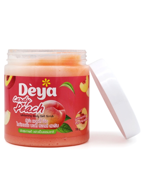 Deya Скраб для тела солевой подтягивающий Сочный персик Whitening Body Salt Scrub Candy Peach, 700 г