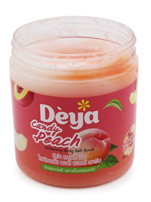 Deya Скраб для тела солевой подтягивающий Сочный персик Whitening Body Salt Scrub Candy Peach, 700 г