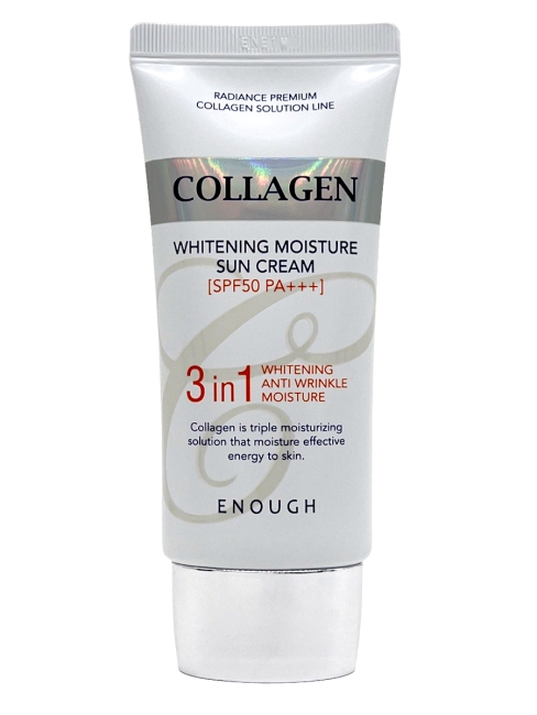 Enough Солнцезащитный крем 3 в 1 с коллагеном Collagen Whitening Moisture Sun Cream 3 in 1 SPF50+ PA++++, 50 г Enough Солнцезащитный крем 3 в 1 с коллагеном Collagen Whitening Moisture Sun Cream 3 in 1 SPF50+ PA++++, 50 г