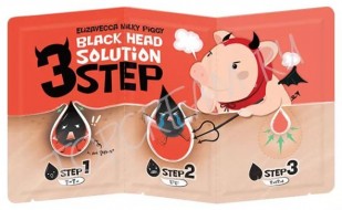 Elizavecca Black Head Solution 3 Step Nose Strip Набор для очищения кожи носа от черных точек, 6 г