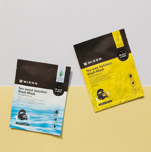 MIZON Seaweed Solution Black Mask Черная тканевая маска с морскими водорослями, 25 мл MIZON Seaweed Solution Black Mask Черная тканевая маска с морскими водорослями, 25 мл