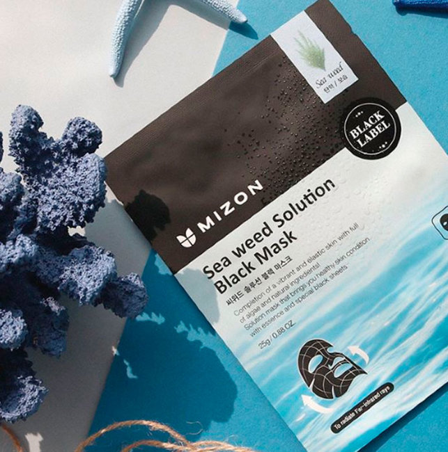 MIZON Seaweed Solution Black Mask Черная тканевая маска с морскими водорослями, 25 мл MIZON Seaweed Solution Black Mask Черная тканевая маска с морскими водорослями, 25 мл