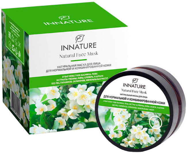 Innature Натуральная маска для нормальной и комбинированной кожи, 50 мл