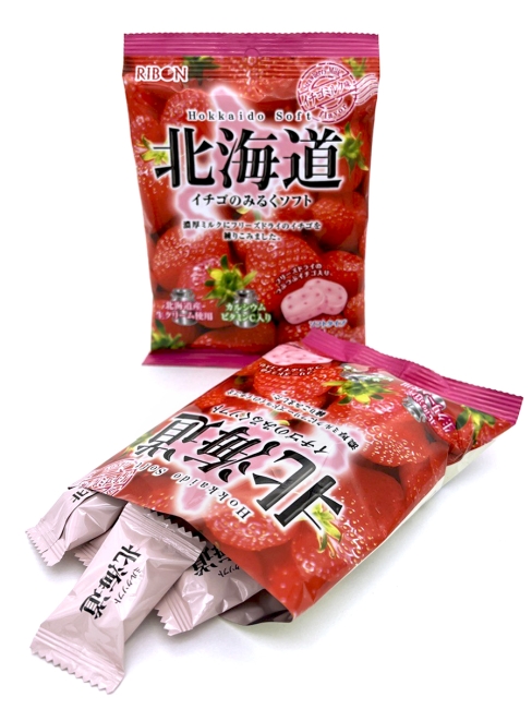 RIBON Карамель мягкая молочно-клубничная Hokkaido Strawberry Soft, 2 уп*66 г RIBON Карамель мягкая молочно-клубничная Hokkaido Strawberry Soft, 2 уп*66 г