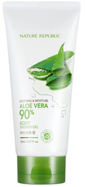NATURE REPUBLIC Soothing & Moisturizing Aloe Vera 90% Body Shower Gel Увлажняющий гель для душа с алое, 150 мл NATURE REPUBLIC Soothing & Moisturizing Aloe Vera 90% Body Shower Gel Увлажняющий гель для душа с алое, 150 мл