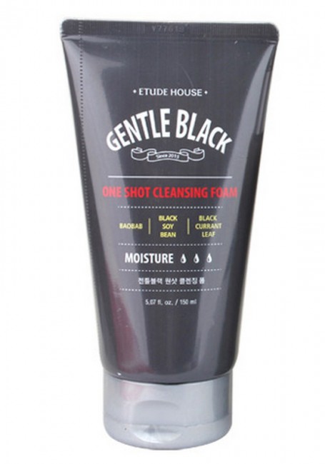 ETUDE HOUSE Gentle Black One Shot Cleansing Foam Пенка для умывания для мужской кожи, 150 мл ETUDE HOUSE Gentle Black One Shot Cleansing Foam Пенка для умывания для мужской кожи, 150 мл
