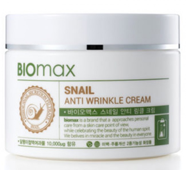 Welcos Biomax Snail Anti Wrinkle Cream Крем с экстрактом слизи улитки против морщин, 100 мл