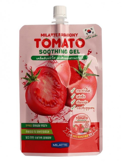 Milatte Гель для лица и тела многофункциональный Томат Fashiony Tomato Sooting Gel Pouch, 50 мл