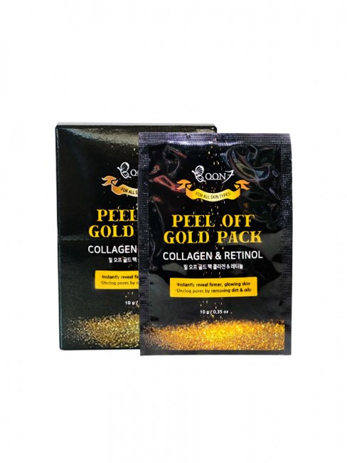 Boon7 Золотая маска-пленка Коллаген и Ретинол для всех типов кожи Peel Off Gold Pack Collagen & Retinol, 10*10 г
