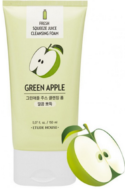 ETUDE HOUSE Fresh Squeeze Huice Cleansing Foam Green Apple Пенка для умывания, 150 мл ETUDE HOUSE Fresh Squeeze Huice Cleansing Foam Green Apple Пенка для умывания, 150 мл