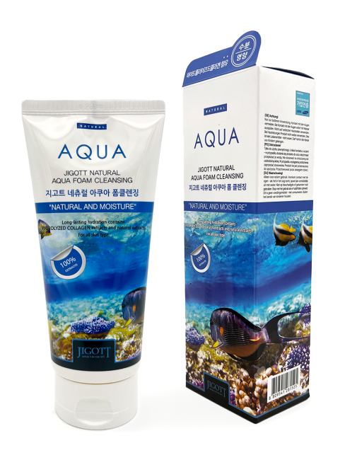 Jigott Пенка для лица с Коллагеном Natural Aqua Foam Cleansing, 180 мл Jigott Пенка для лица с Коллагеном Natural Aqua Foam Cleansing, 180 мл
