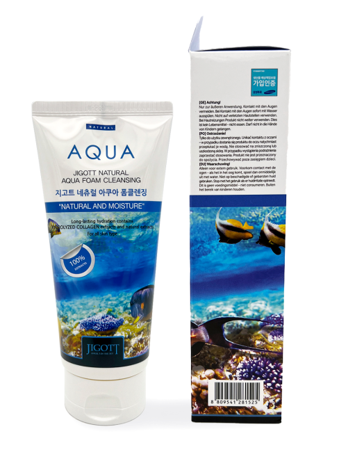 Jigott Пенка для лица с Коллагеном Natural Aqua Foam Cleansing, 180 мл Jigott Пенка для лица с Коллагеном Natural Aqua Foam Cleansing, 180 мл