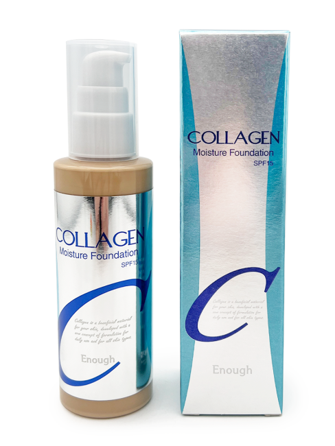 Enough Увлажняющий тональный крем с коллагеном Тон 21 Натуральный беж Collagen Moisture Foundation SPF 15 , 100 мл