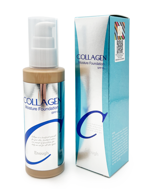 Enough Увлажняющий тональный крем с коллагеном Тон 21 Натуральный беж Collagen Moisture Foundation SPF 15 , 100 мл