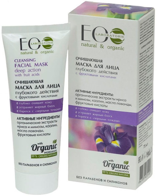 Ecolab Маска для лица очищающая с фруктовыми кислотами, 75 мл