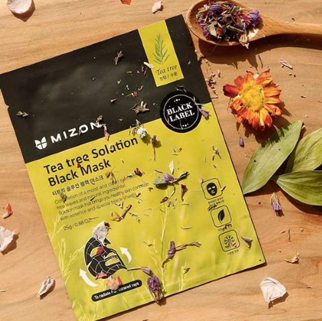 MIZON Tea Tree Solution Black Mask Черная тканевая маска с чайным деревом, 25 мл MIZON Tea Tree Solution Black Mask Черная тканевая маска с чайным деревом, 25 мл