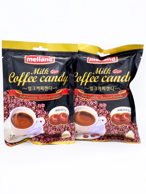 Melland Конфеты карамель леденцовая Кофе с молоком Milk Coffee Candy, 2 уп*100 г