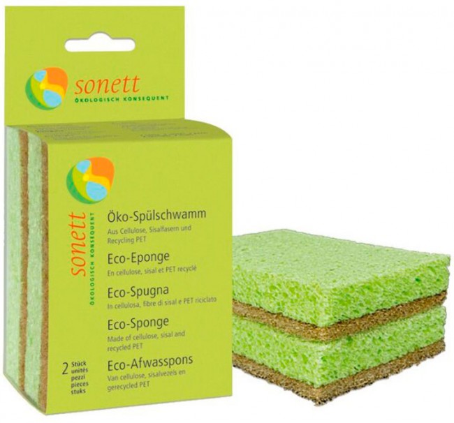 Sonett Экологическая губка для мытья посуды, 2 шт