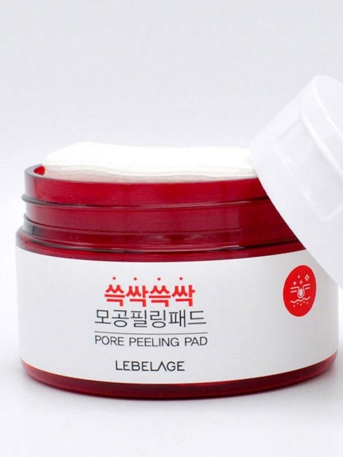 Lebelage Пилинг-пэды для очищения кожи лица Pore Peeling Pad, 60 шт