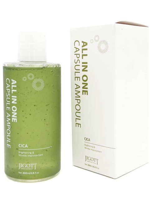 Jigott Сыворотка для лица мультифункциональная с экстрактом центеллы азиатской All-In-One Cica Capsule Ampoule, 200 мл