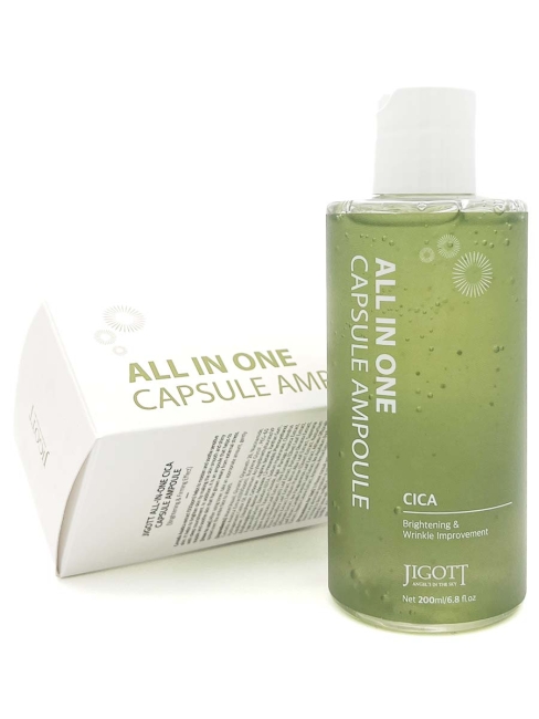 Jigott Сыворотка для лица мультифункциональная с экстрактом центеллы азиатской All-In-One Cica Capsule Ampoule, 200 мл