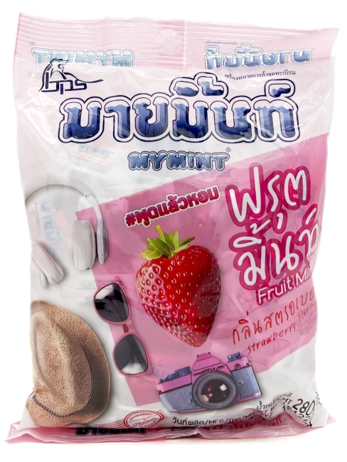 Boonprasert Конфета жевательная со вкусом мяты и клубники My Mint Strawberry Mint Flavoured Candy (100 шт) , 280 г