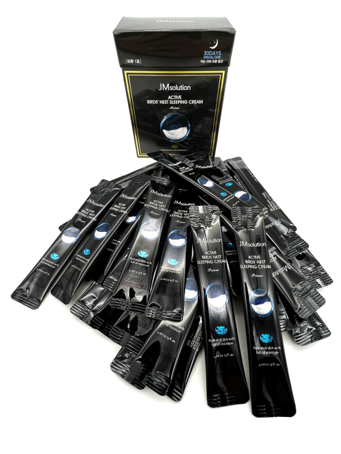 JMsolution Увлажняющая ночная крем-маска с ласточкиным гнездом Active Birds Nest Sleeping Cream, 4 мл*30 шт