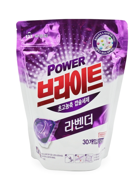 Mukunghwa Капсулы для стирки концентрат Лаванда Power Bright Ultra-Concentrated Capsules, 30 шт