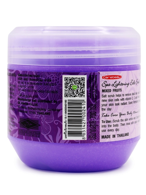 Carebeau Скраб для тела солевой с витаминами C и E Фруктовый микс Spa Lightening Salt Scrub Mixed Fruits, 700 г