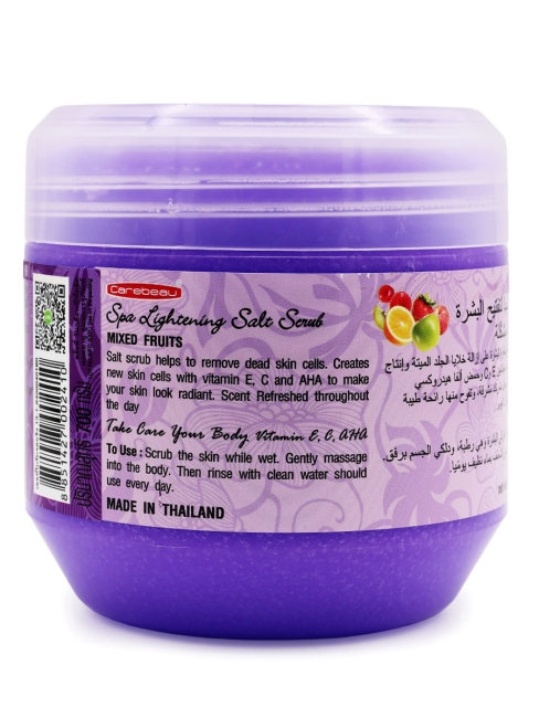 Carebeau Скраб для тела солевой с витаминами C и E Фруктовый микс Spa Lightening Salt Scrub Mixed Fruits, 700 г