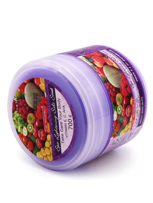 Carebeau Скраб для тела солевой с витаминами C и E Фруктовый микс Spa Lightening Salt Scrub Mixed Fruits, 700 г