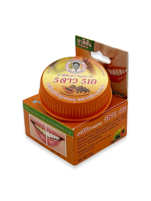 5 Star Cosmetic травяная отбеливающая зубная паста с экстрактом Папайи, 25 г 5 Star Cosmetic травяная отбеливающая зубная паста с экстрактом Папайи, 25 г